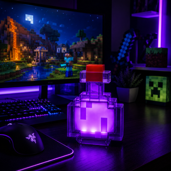 LÁMPARA LED POCIÓN — ESTILO MINECRAFT