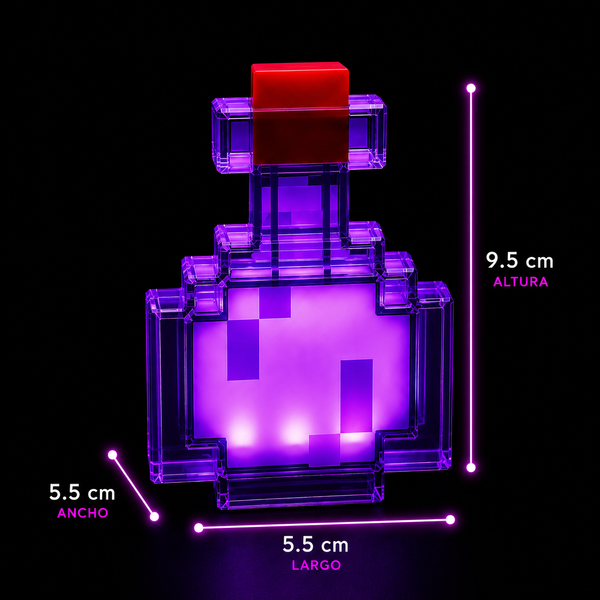 LÁMPARA LED POCIÓN — ESTILO MINECRAFT