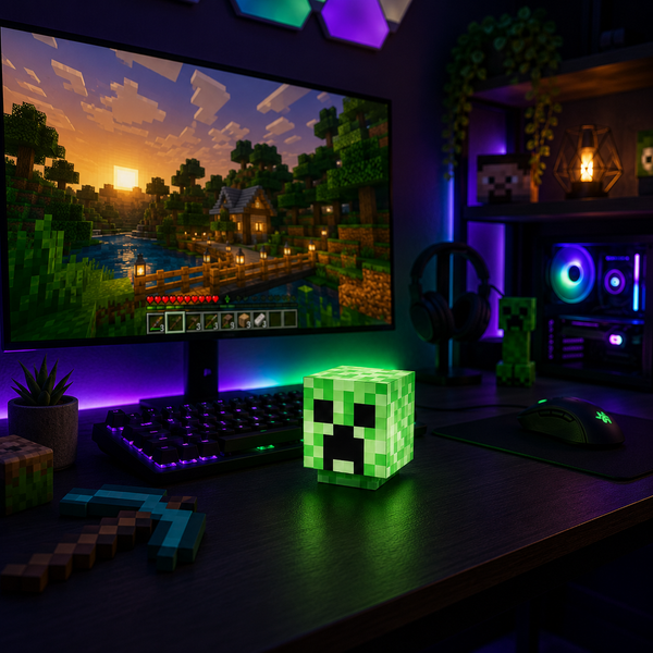 LÁMPARA LED CREEPER — ESTILO MINECRAFT