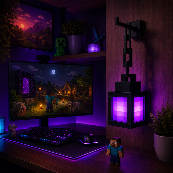 LÁMPARA LED FAROL GRANDE — ESTILO MINECRAFT