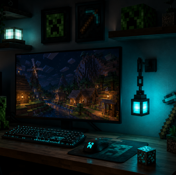 LÁMPARA LED FAROL PEQUEÑA — ESTILO MINECRAFT