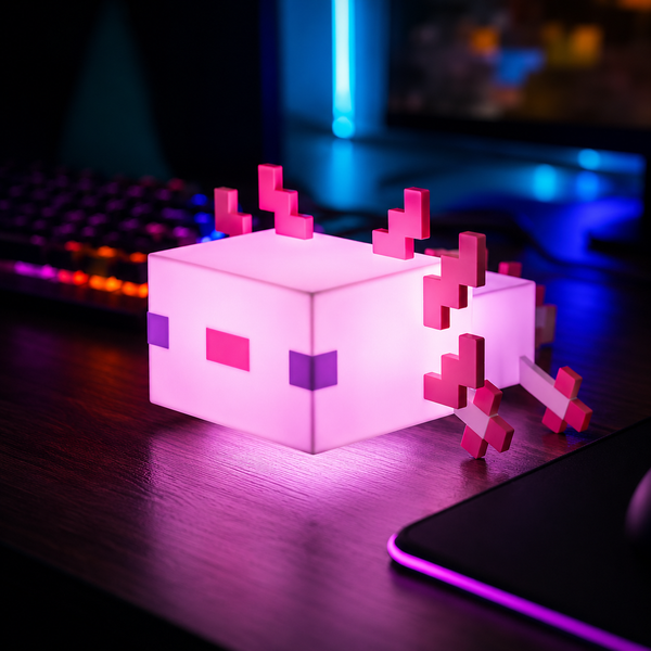 LÁMPARA LED AJOLOTE — ESTILO MINECRAFT