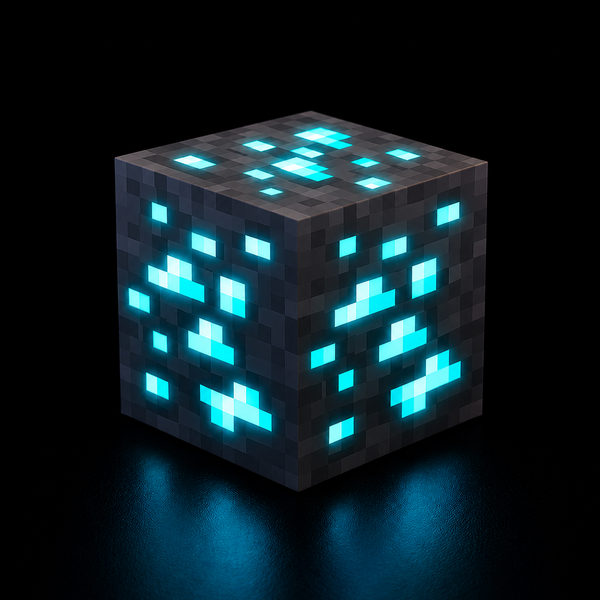 LÁMPARA LED MINERAL — ESTILO MINECRAFT