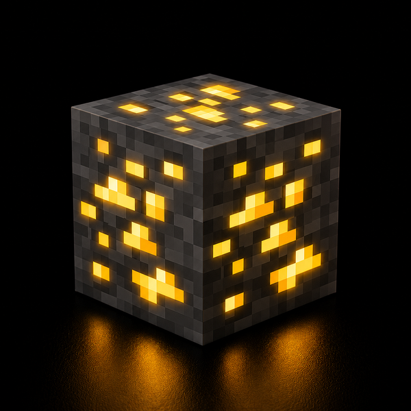 LÁMPARA LED MINERAL — ESTILO MINECRAFT