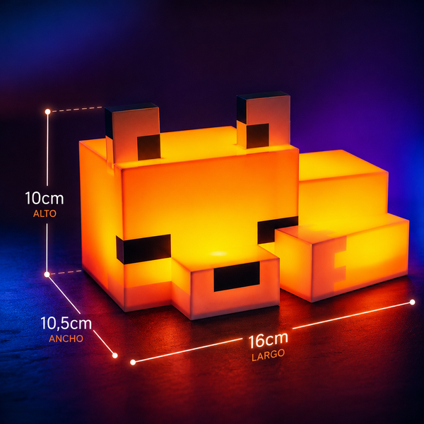 LÁMPARA LED ZORRO — EDICIÓN MINECRAFT