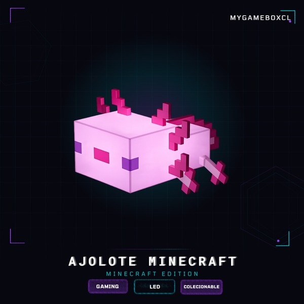 LÁMPARA LED AJOLOTE — ESTILO MINECRAFT