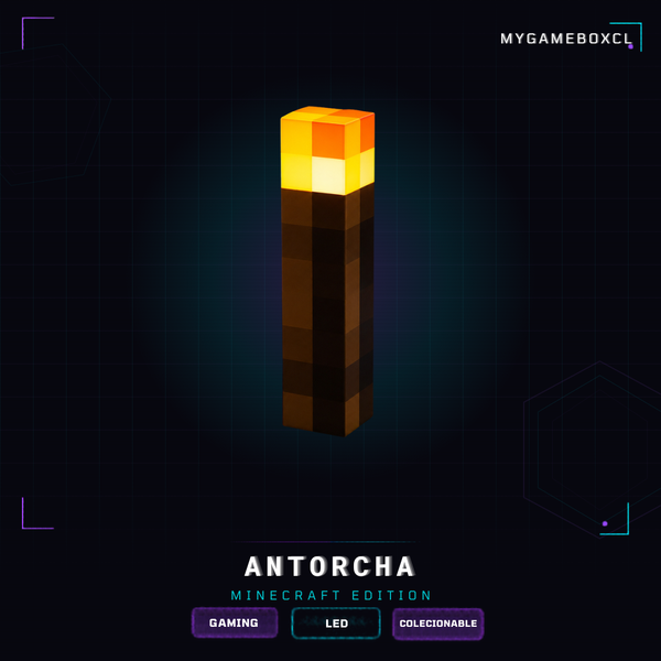 LÁMPARA LED ANTORCHA — ESTILO MINECRAFT