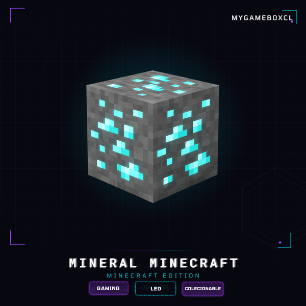 LÁMPARA LED MINERAL — ESTILO MINECRAFT