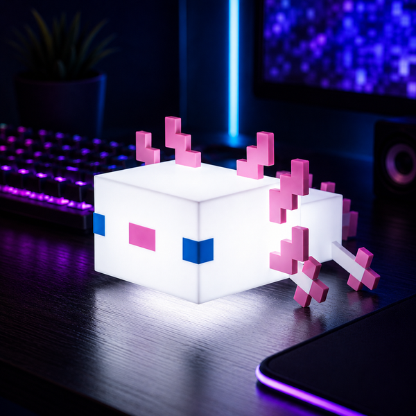 LÁMPARA LED AJOLOTE — ESTILO MINECRAFT