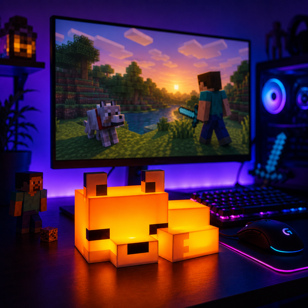 LÁMPARA LED ZORRO — EDICIÓN MINECRAFT