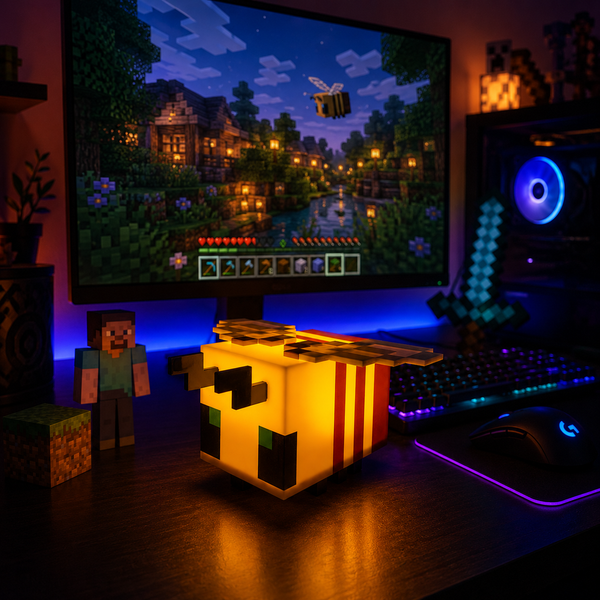 LÁMPARA LED ABEJA — ESTILO MINECRAFT