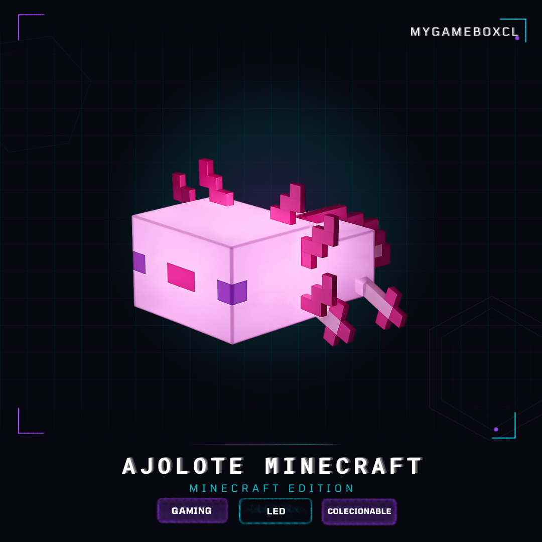 LÁMPARA LED AJOLOTE — ESTILO MINECRAFT