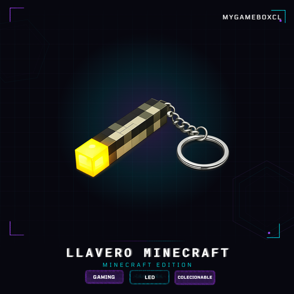 LLAVERO ANTORCHA— ESTILO MINECRAFT